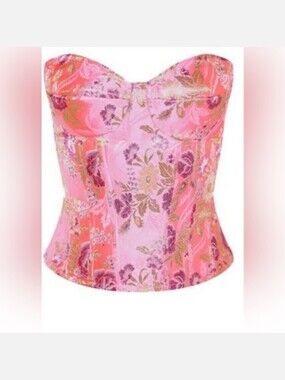 Pink Oriental Corset Top